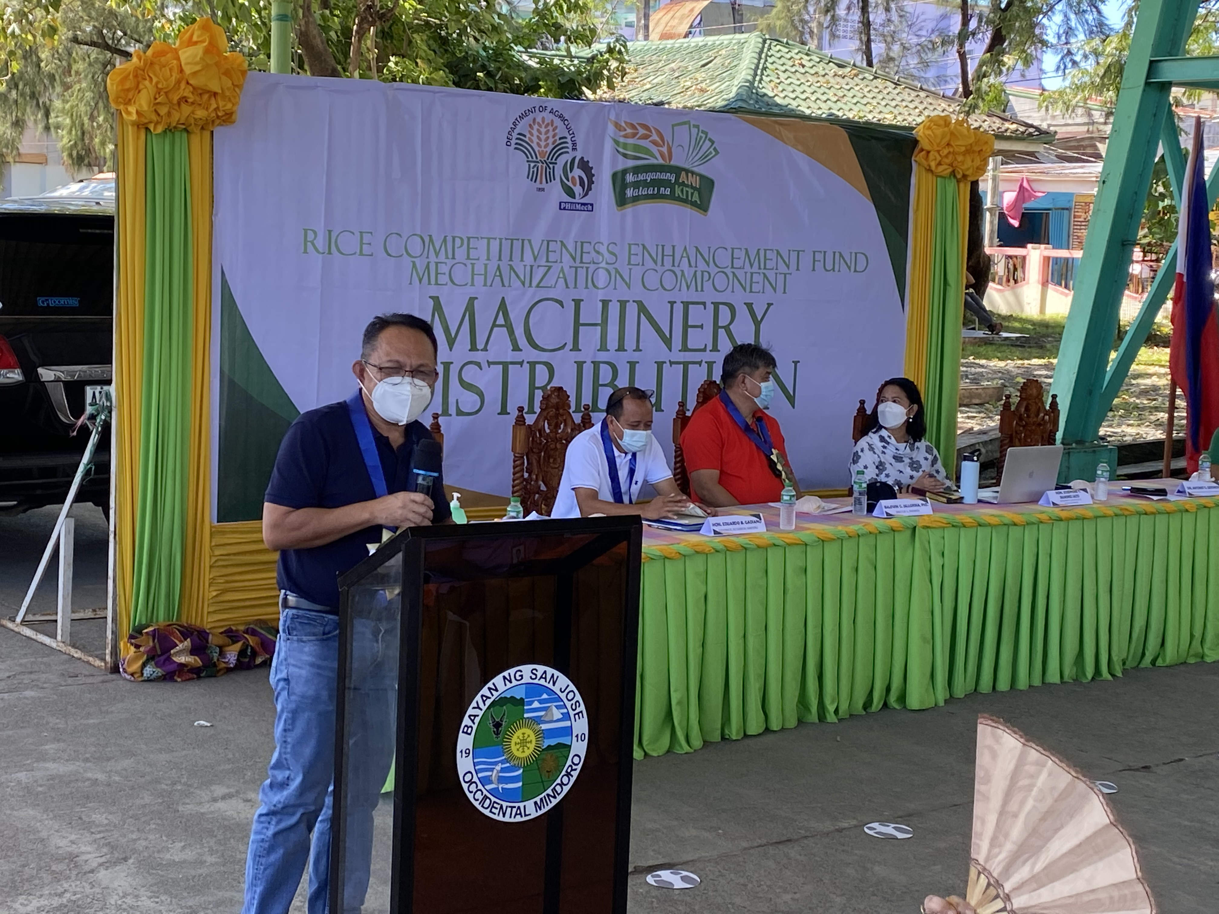 Philippine Center for Postharvest Development and Mechanization led the distribution of an estimated amount of Php 101,883,000.00 worth of farm machinery and equipment under the Rice Competitiveness Enhancement Fund (RCEF) Mechanization Component to 49 Farmers Cooperative and Association (FCAs) from 11 municipalities of Occidental Mindoro on November 19, 2020 at San Jose Covered Court, San Jose Occidental Mindoro. <br />Different Agri-Machinery grant includes Four Wheel Tractor, Hand Tractor, Floating Tiller, Walk-behind Transplanter, Riding-type Transplanter, Rice Reaper, Combine Harvester and Thresher.